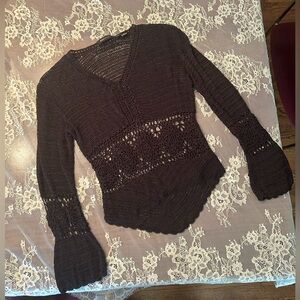 BCBG MaxAzria Black Crochet Sweater Size Small